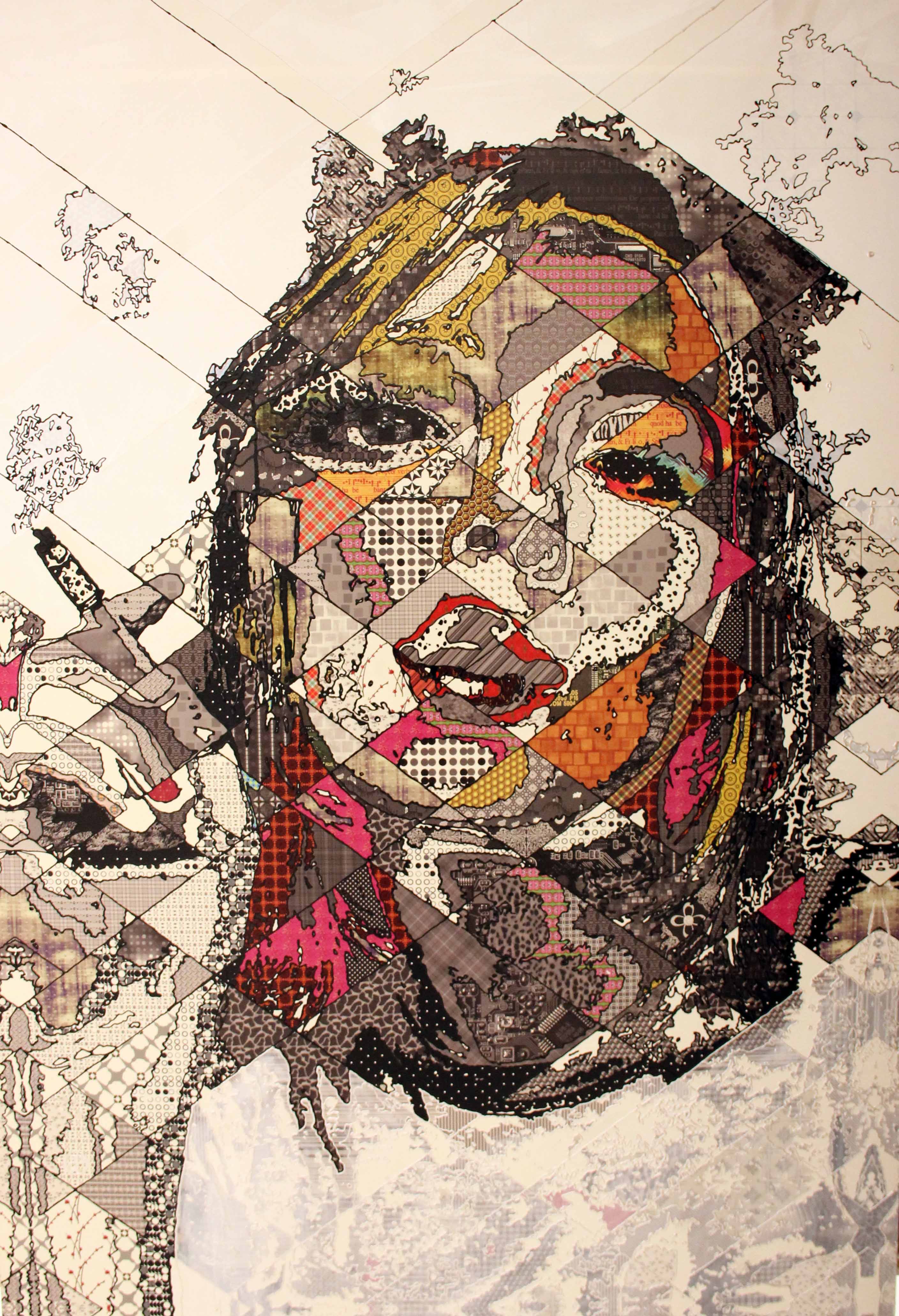 İsimsiz- Untitled, 2013, Tuval üzerine karışık teknik- Mixed media on canvas, 190x130 cm.